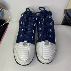 Men's White and Blue Athletic Shoes